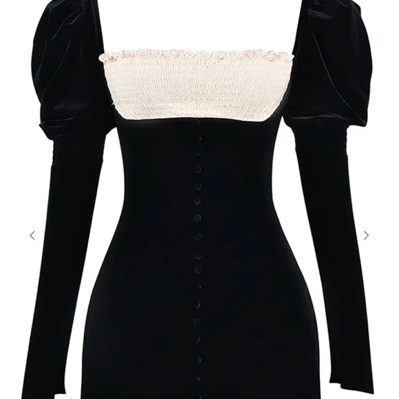 House of CB Black and Cream Long Sleeve Dress - Picture 5 of 5